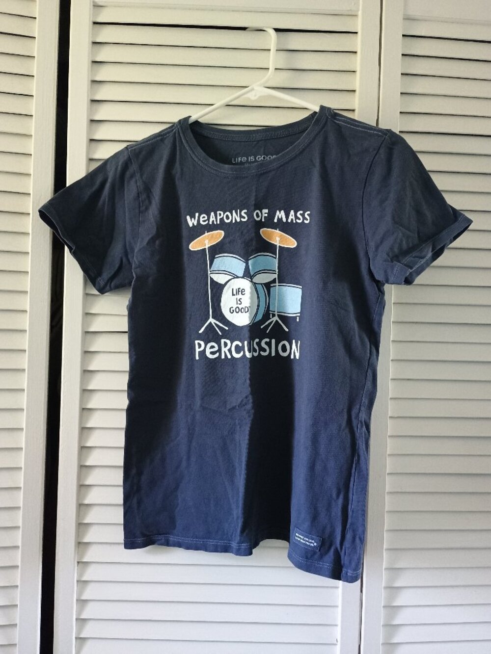 "Weapons of Mass Percussion" Life is Good T-Shirt Size S